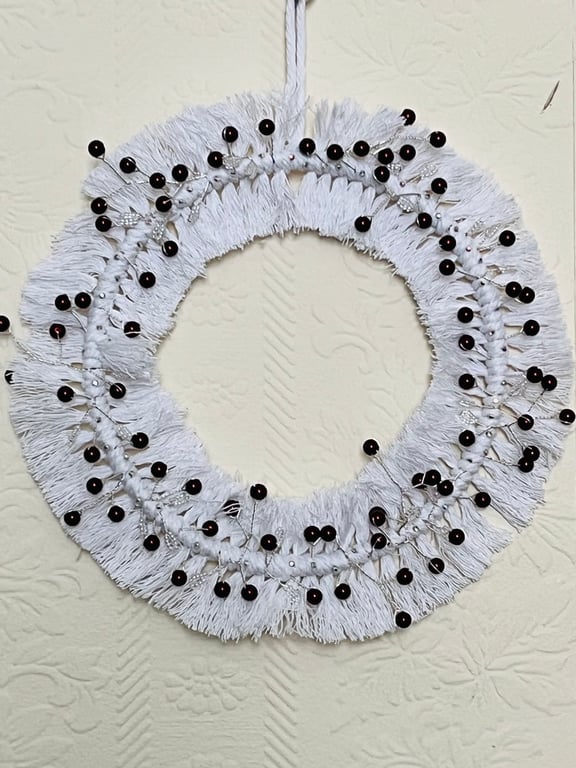 Pearl Berry & Macrame Wreath