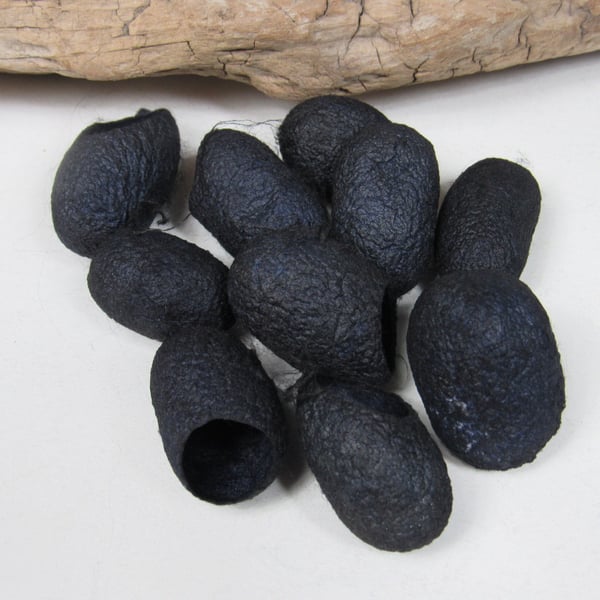 10 Dark Logwood Purple Naturally Dyed Silk Cocoons