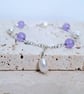 Dainty Purple Gemstone Bracelet, Freshwater Pearl & Lavender Aventurine - Image 4