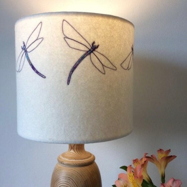 Dragonfly Embroidered Lampshade