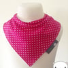HANDMADE Baby Girls Bandana Dribble Bib Fuchsia Pink Polka Dot Fabric GIFT IDEA