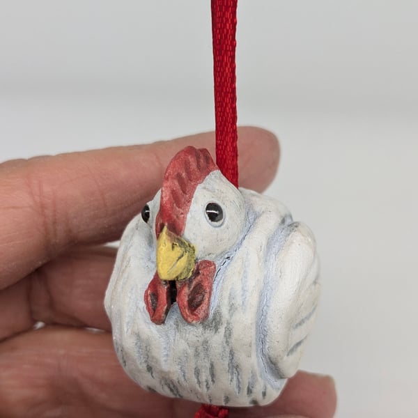 White Chicken - Little Creatures Range - on ribbon 