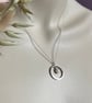Rice Pearl Hoop Pendant on 18" Trace Chain - Handmade - Image 1