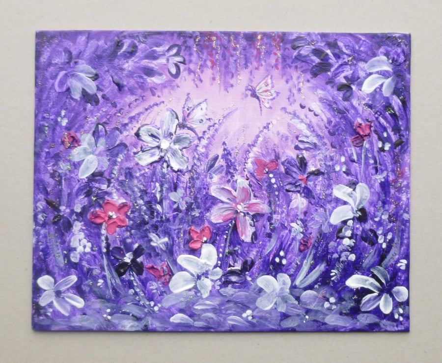 acrylic floral original art painting ( ref F 829 C3 )