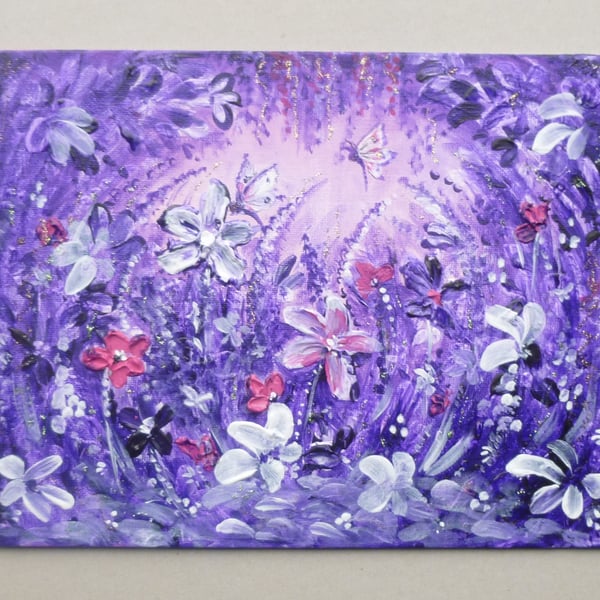 acrylic floral original art painting ( ref F 829 C3 )