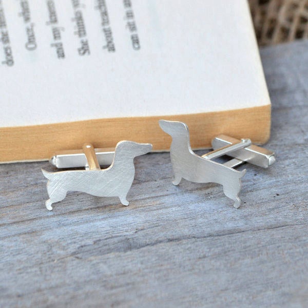 Dachshund Cufflinks In Sterling Silver