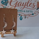 Silver Star and Moon earrings