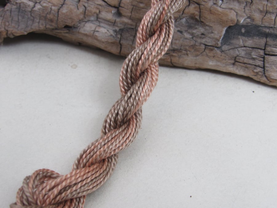 15m Natural Dye Space Dyed Mixed Browns Cotton Perle 5 Thread Floss