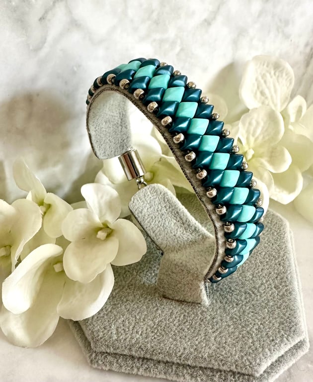 GemDuo Bracelet - Petrol Blue & Mint Green 