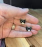 Black and white cat polymer clay stud earrings  - Image 5