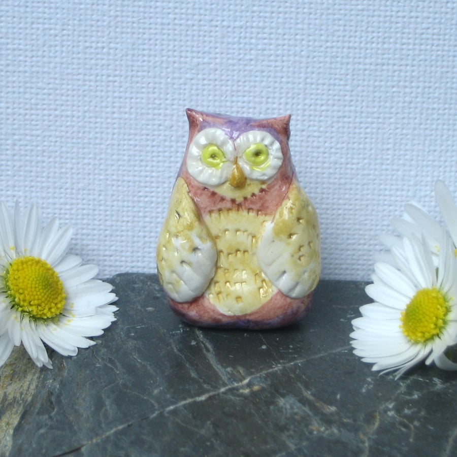 Sale! Small Owl Model Ornament in Clay