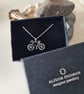 Solid Sterling Silver Bike Necklace, Cycling Necklace, 100% handpierced  - Image 3