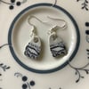 Handmade Ceramic Earrings One of a Kind Sterling Silver