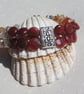 Carnelian & Red Agate (Orange) Gemstone Beaded Bracelet "Orange Dawn"