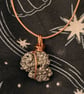 raw pyrite wire wrapped pendant necklace - handmade copper crystal jewellery
