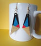 Artdeco hand painted wooden dangle earrings. - Image 1