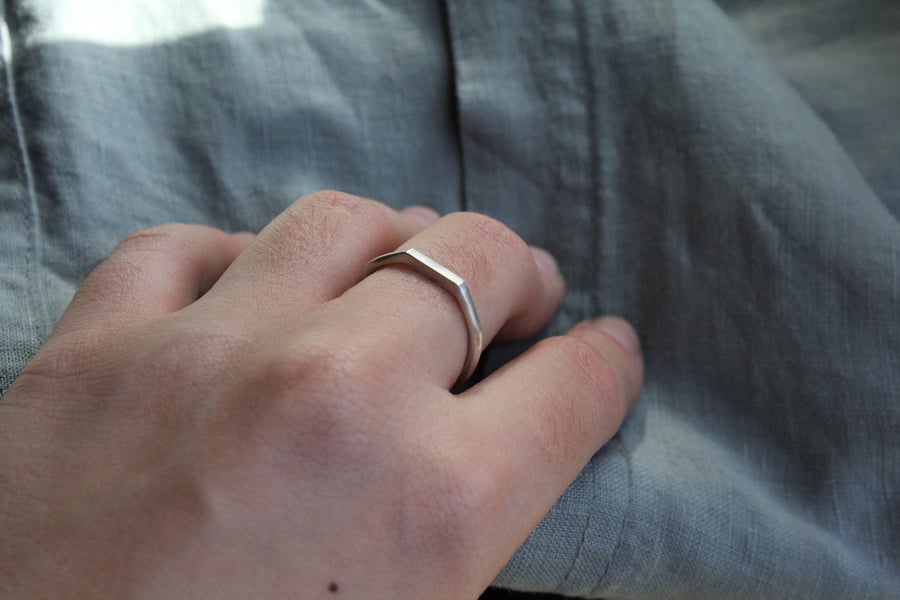 Minimal Silver Ring, Silver stacking ring , Silver Bar ring, Minimal Jewellery, 