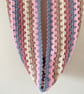 Multicoloured Crochet Infinity Scarf - Handmade - Retro - Granny Stripe - Pink - Image 8