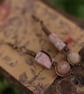 Copper Earrings with Rhodonite  - Image 2
