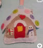 Felt Gingerbread House Christmas Tree Decoration 