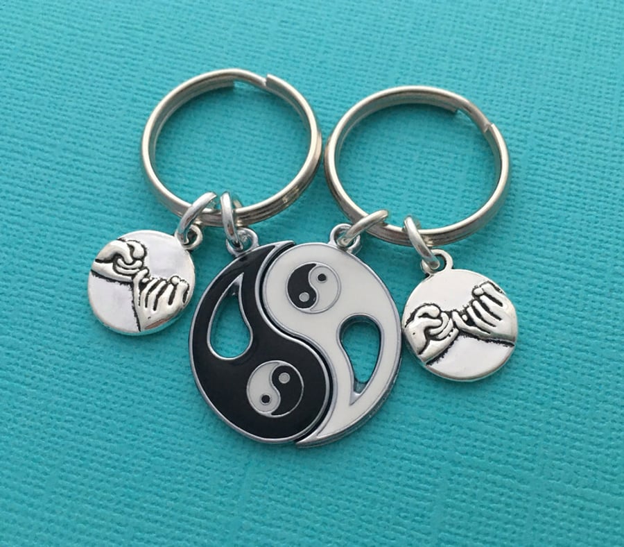 Yin Yang Pinky Promise Set of 2 Keychains