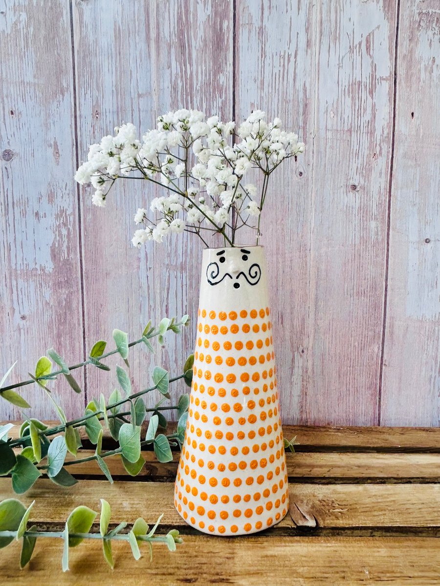 Large Dotty Orange People Vase 