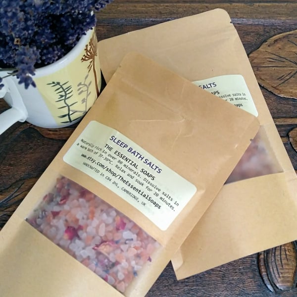 Sleep Bath Salts, Calming Bath, Botanical Salts, Aromatherapy, Lavender Oil