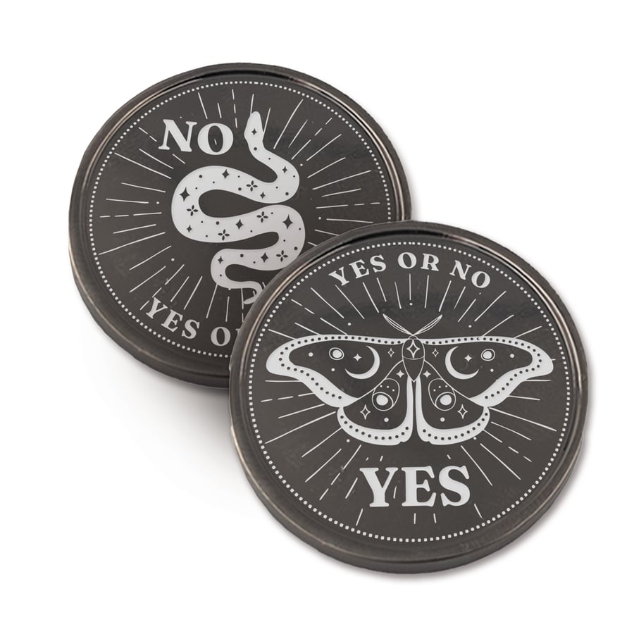 Yes or No Mystic Decision Coin: Engraved Metal Coin, Decision Maker, Unique Gift