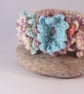 Crochet cuff with three flower blooms - Image 2