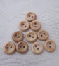 10 Small, Half Inch Concave Wooden Buttons - Image 2