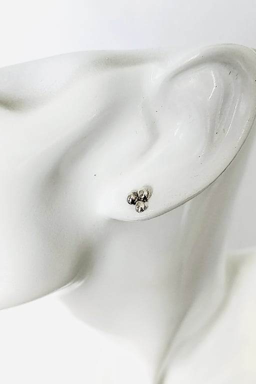Recycled Silver Medium Size Berry Stud Earrings