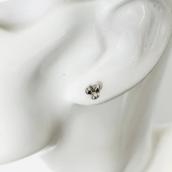 Recycled Silver Medium Size Berry Stud Earrings