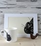 Black Cat Lino Print, cute cat, cat mum, cat dad, black cat owner gift - Image 3