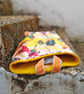 Bright floral design storage pouch with velvet hanging loop - Image 3