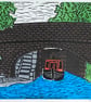A Canal in colour, original lino print