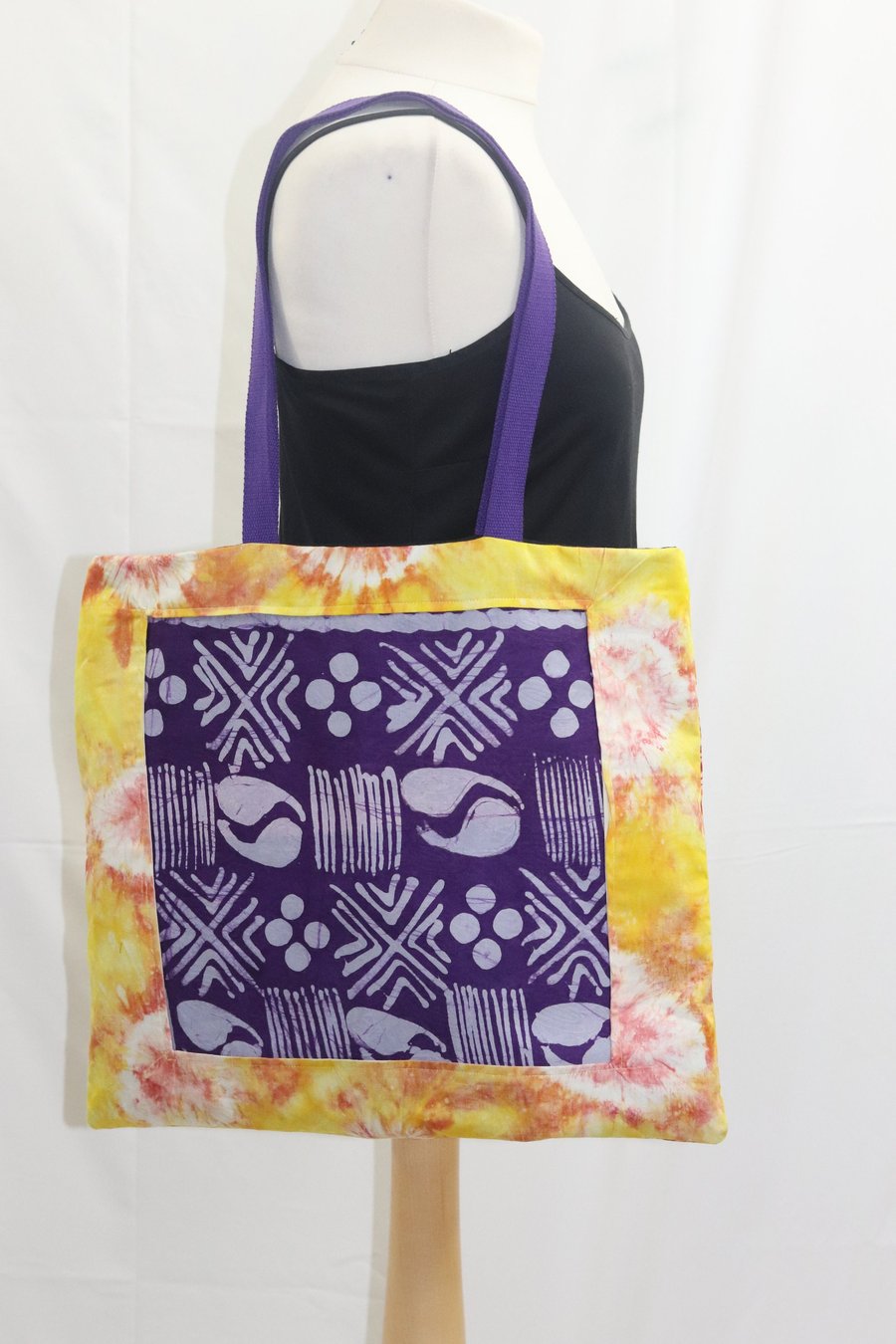 The adeoba picture frame reusable adire-batik heritage medium tote bag 