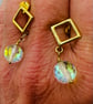Fieldlight Drops – Gold and Aurora Crystal Earrings