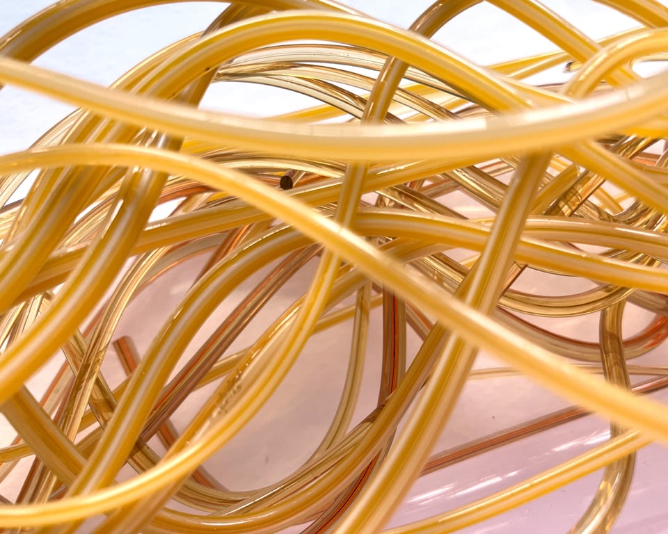 150g Amber mix Streaky Bullseye 90coe glass Vitrigraph stringers