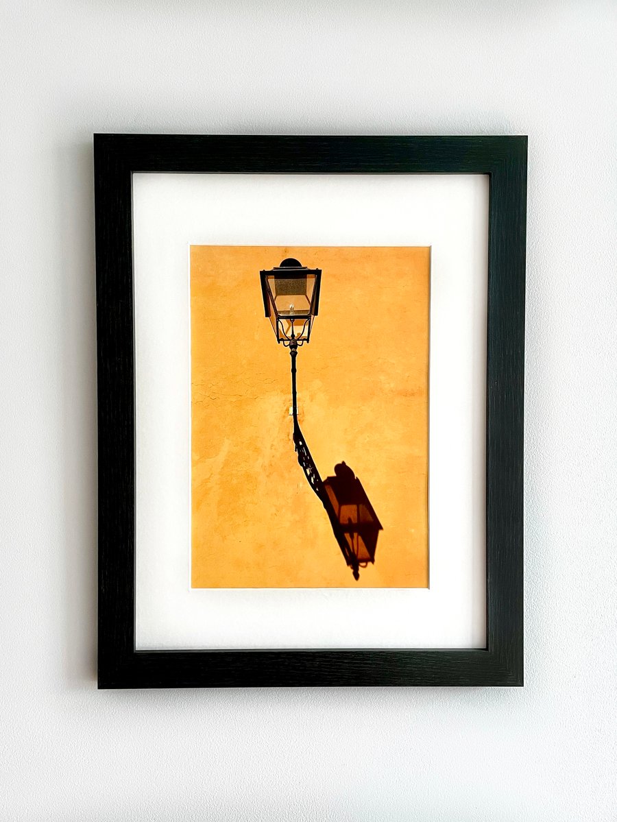 Framed photo of Street Light in Silhouette, Florence, Italy