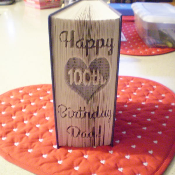 Happy birthday CUSTOM CUT & FOLD Book Folding Pattern - EMAILED PDF PATTERN