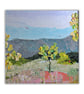 Landscape - mounted acrylic painting - trees - semi abstract - summer day 
