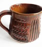 Textured Brown Glazed Mug - Hand Thrown Stoneware Ceramic Mug  - Image 2