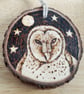 Four pyrography British wildlife wood slice hanging decorations - Image 2