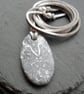 Silver and White Coloured Polymer Clay Pendant - Image 1