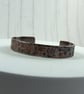 Bangle, Copper Rustic Floral Stamped Cuff - Size Large 7.5 Inch Wrist - Image 7