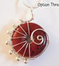 Silver Wirework Spiral Pendant with Red Ceramic Bead - Limited Edition - Image 7