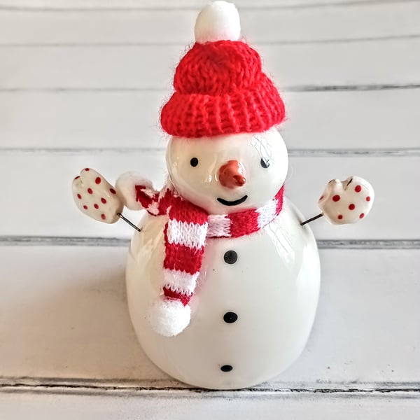 Ceramic snowman ornament