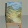 aceo original watercolour landscape art painting ( ref F 889 )