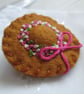 Hand Embroidered Miniature Summer Hat Felt Brooch - Pink & White Flowers - Image 3