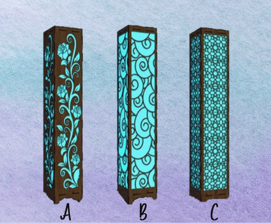 Tall Colour Changing Floor Lamps (a,b,c) - Handmade wooden.